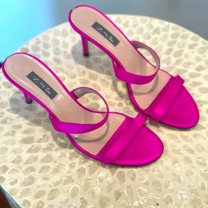 SJP pink satin heels